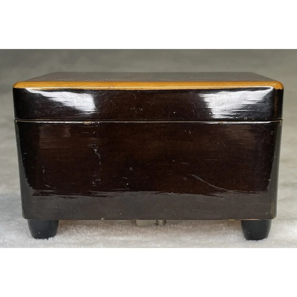 Rare Vintage Wood Music Box Germany Deutsches Museum Keepsakes Jewelry Munich